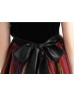 Black And Burgundy Velvet Tulle Ankle Length Flower Girl Dress